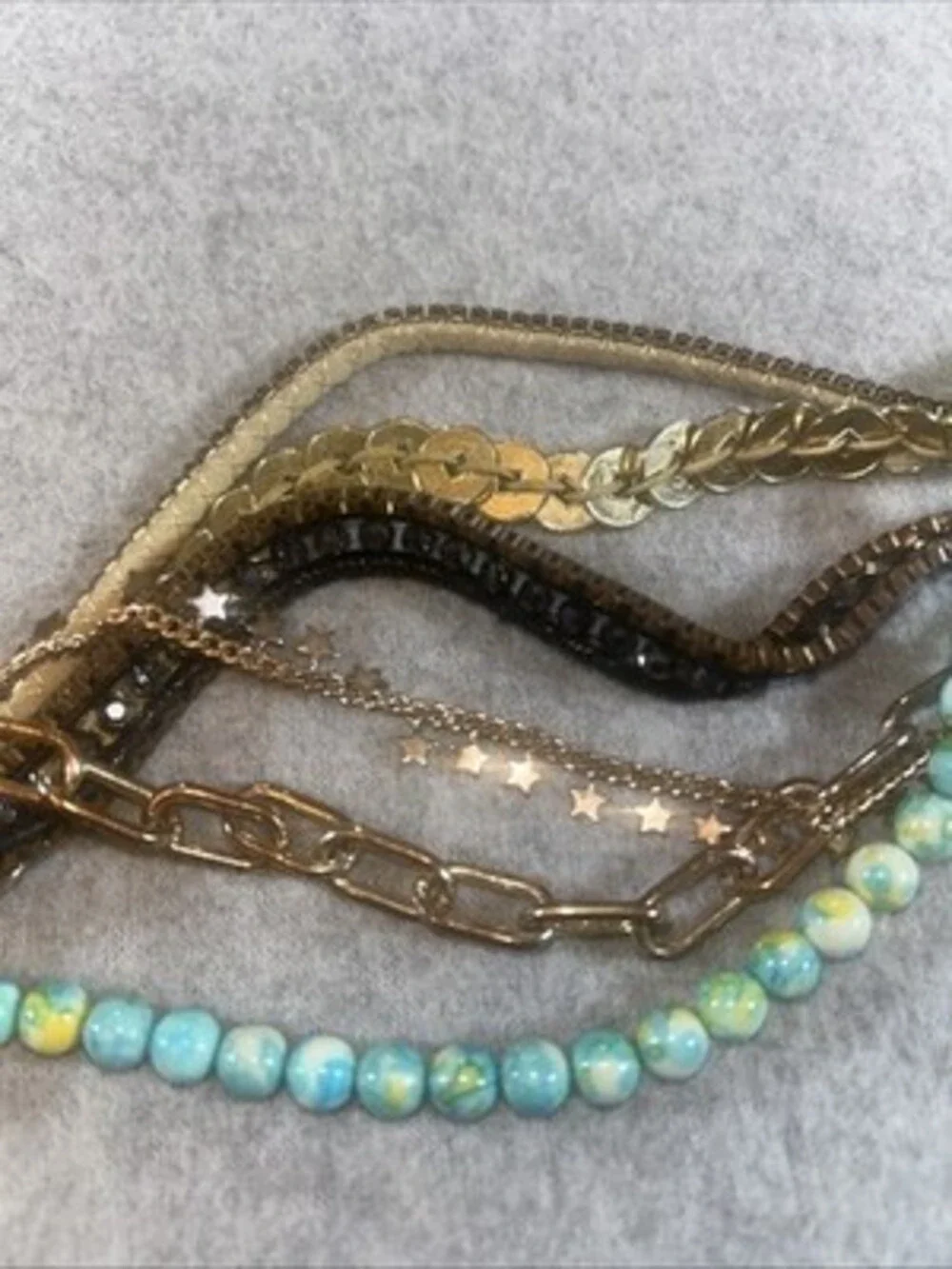 VICTORIA EMERSON Gold Tone, Mixed Materials Layered Design Bracelet - Picture 4 of 7